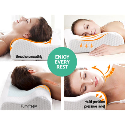 Giselle Bedding Set of 2 Cool Gell Memory Foam Pillows-Home &amp; Garden &gt; Bedding-PEROZ Accessories