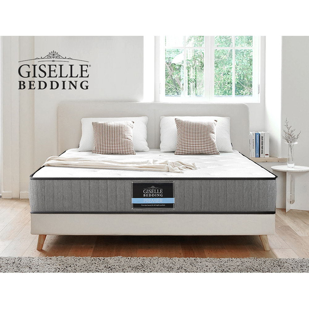 Giselle Bedding King Single Mattress Extra Firm Pocket Spring Foam Super Firm-Furniture &gt; Mattresses-PEROZ Accessories