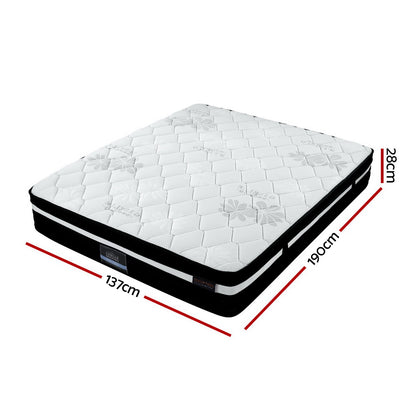 Giselle DOUBLE Bed Mattress Size Extra Firm 7 Zone Pocket Spring Foam 28cm-Furniture &gt; Mattresses-PEROZ Accessories