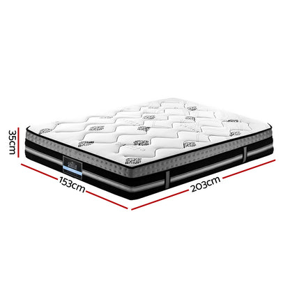 Giselle Bedding Galaxy Euro Top Cool Gel Pocket Spring Mattress 35cm Thick Queen-Furniture &gt; Mattresses-PEROZ Accessories