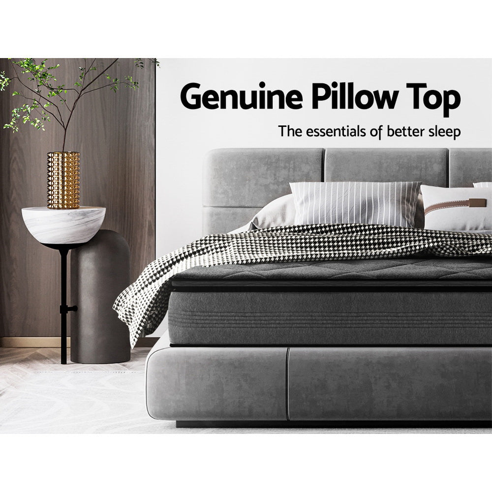 Giselle SINGLE Mattress Pillow Top Bed Size Bonnell Spring Medium Firm Foam 18CM-Furniture &gt; Mattresses-PEROZ Accessories