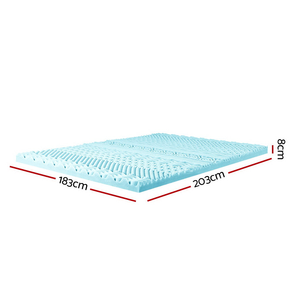 Giselle Bedding Memory Foam Mattress Topper 11-Zone 8cm King-Home &amp; Garden &gt; Bedding-PEROZ Accessories