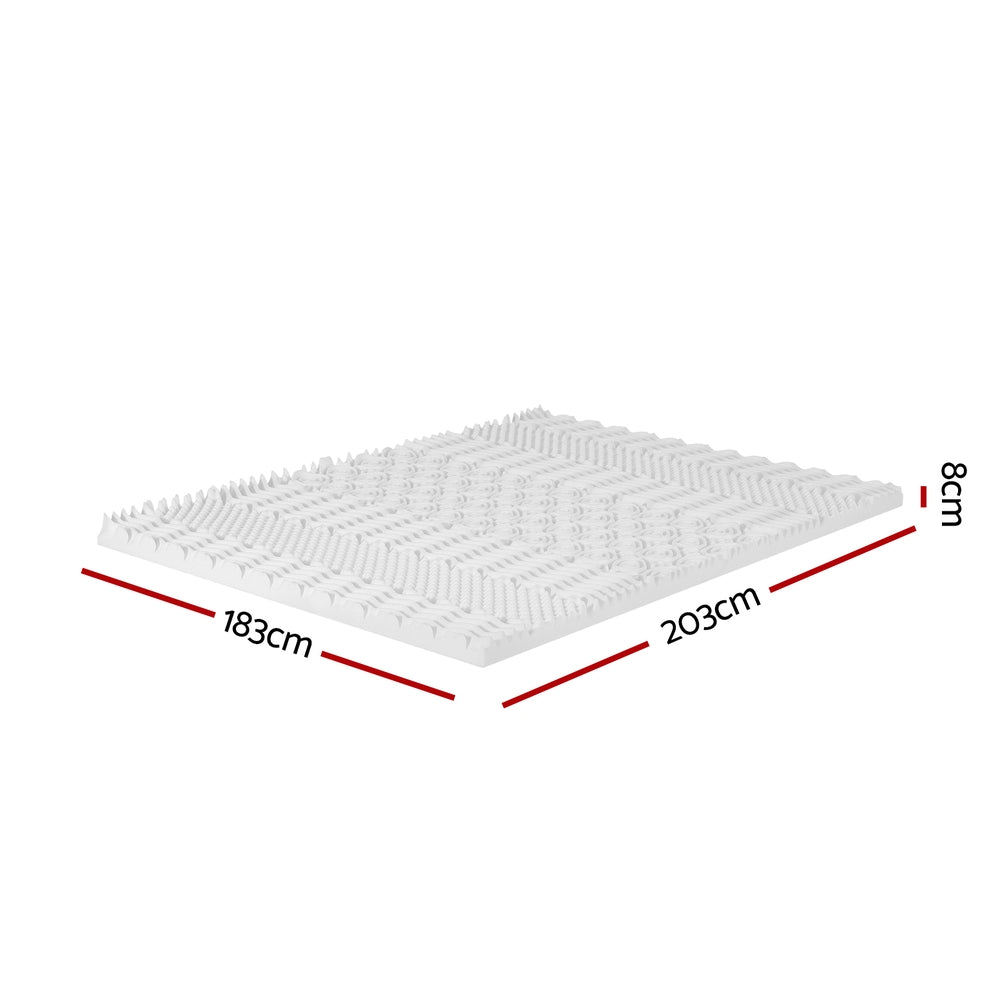 Giselle Bedding Memory Foam Mattress Topper 7-Zone Airflow Pad 8cm King White-Furniture &gt; Mattresses-PEROZ Accessories