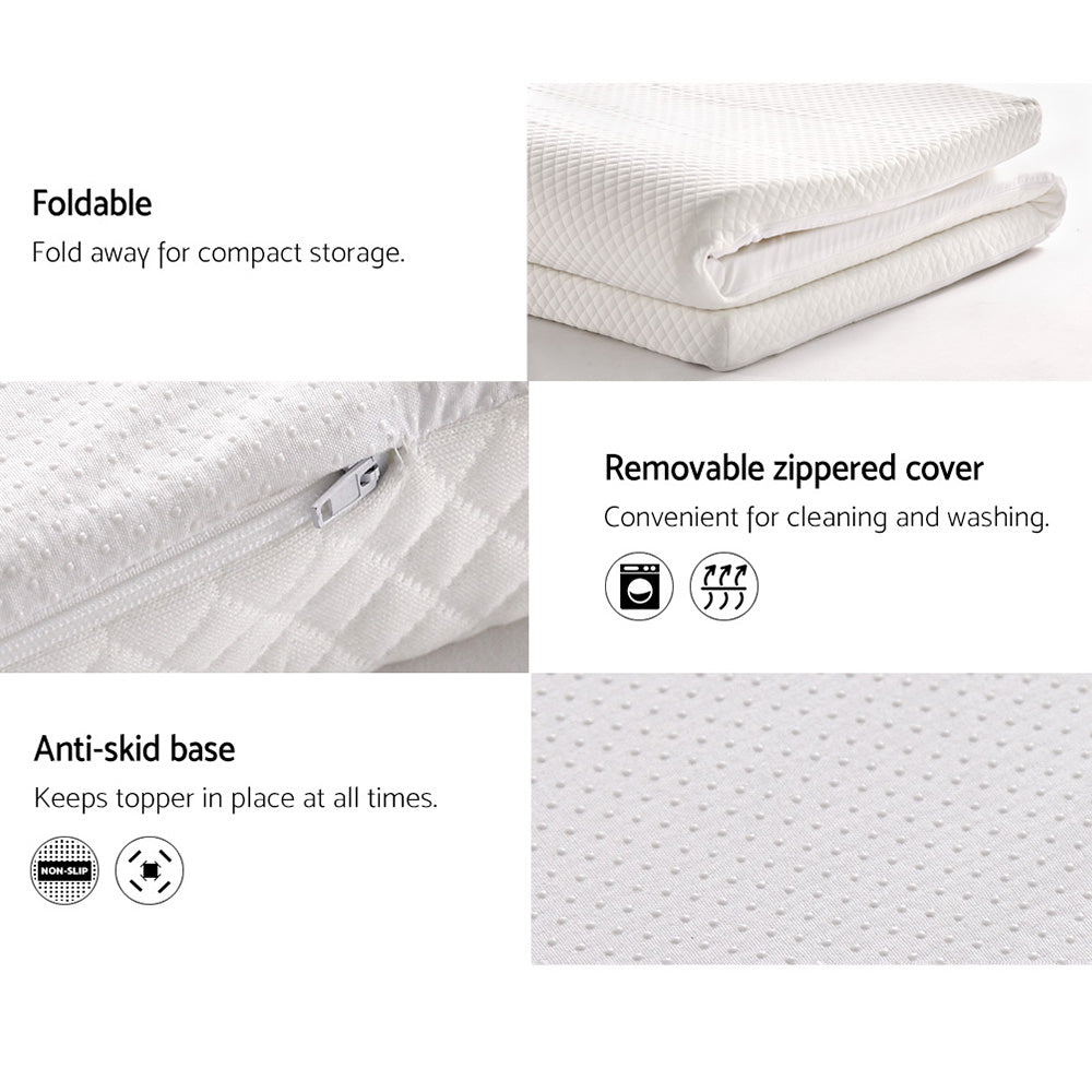 Giselle Bedding Memory Foam Mattress Topper w/Cover 8cm - Queen-Furniture &gt; Mattresses-PEROZ Accessories