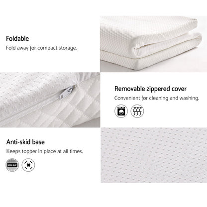 Giselle Bedding Memory Foam Mattress Topper w/Cover 8cm - Queen-Furniture &gt; Mattresses-PEROZ Accessories