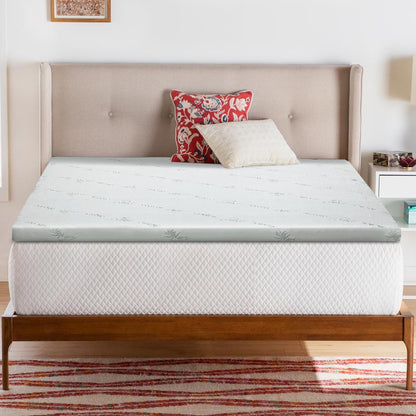 Giselle Bedding Cool Gel Memory Foam Mattress Topper w/Bamboo Cover 5cm - Queen-Furniture &gt; Mattresses-PEROZ Accessories