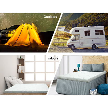 Giselle Bedding Cool Gel Memory Foam Mattress Topper w/Bamboo Cover 8cm - Double-Furniture &gt; Mattresses-PEROZ Accessories