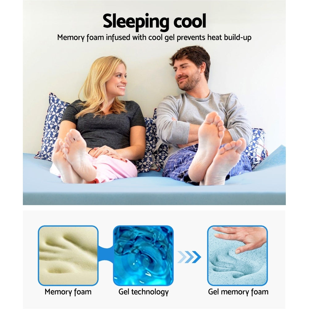Giselle Bedding Cool Gel Memory Foam Mattress Topper w/Bamboo Cover 8cm - Single-Furniture &gt; Mattresses-PEROZ Accessories