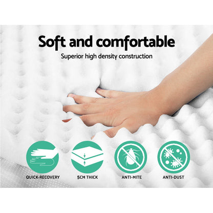 Giselle Bedding Mattress Topper Egg Crate Foam Toppers Bed Protector Underlay Q-Furniture &gt; Mattresses-PEROZ Accessories
