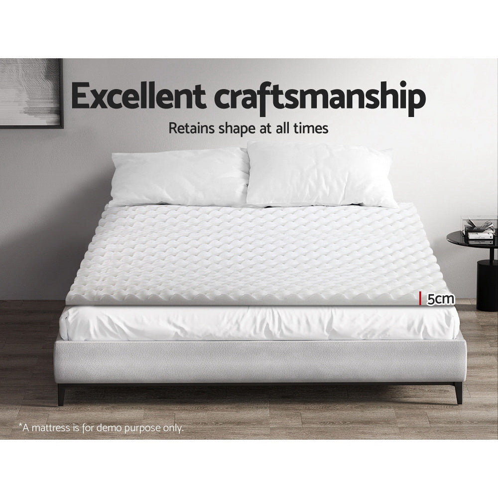 Giselle Bedding Mattress Topper Egg Crate Foam Toppers Bed Protector Underlay Q-Furniture &gt; Mattresses-PEROZ Accessories