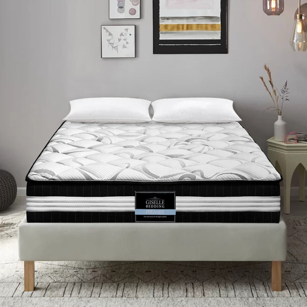 Giselle Bedding Mykonos Euro Top Pocket Spring Mattress 30cm Thick Double-Furniture &gt; Mattresses-PEROZ Accessories