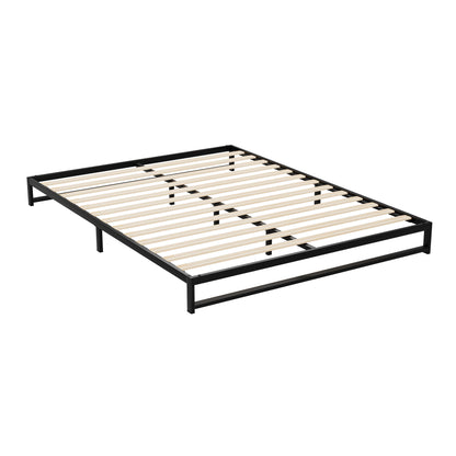 Artiss Metal Bed Frame Queen Size Bed Base Mattress Platform Black BERU-Furniture &gt; Bedroom - Peroz Australia - Image - 1