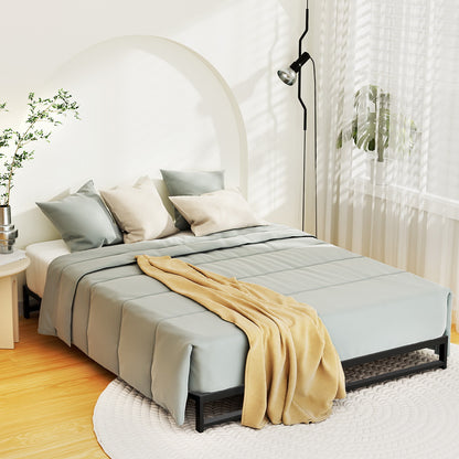 Artiss Metal Bed Frame Queen Size Bed Base Mattress Platform Black BERU-Furniture &gt; Bedroom - Peroz Australia - Image - 8