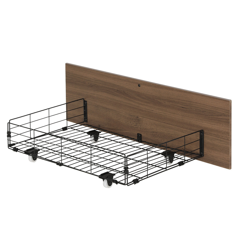 Artiss 2x Trundle Drawers for Metal Bed Frame Storage with Wheels Balck &amp; Walnut-Furniture &gt; Bedroom-PEROZ Accessories