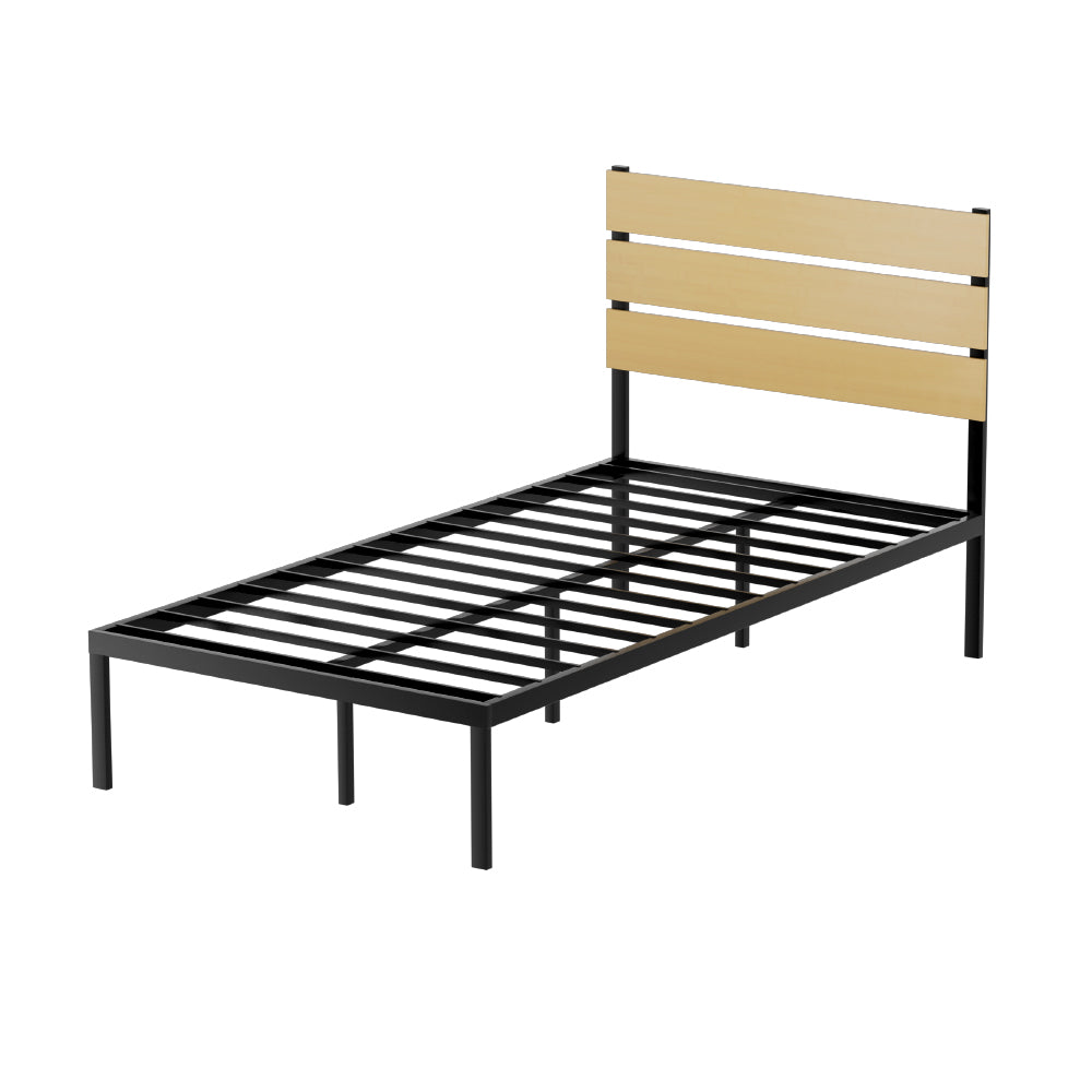 Artiss Bed Frame Metal Bed Base King Single Size Platform Foundation Black PAULA-Furniture &gt; Bedroom-PEROZ Accessories