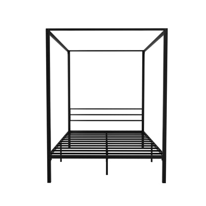 Artiss Bed Frame Metal Four-poster Platform Base Double Size Black POCHY-Furniture &gt; Bedroom - Peroz Australia - Image - 4