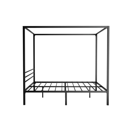 Artiss Bed Frame Metal Four-poster Platform Base Double Size Black POCHY-Furniture &gt; Bedroom - Peroz Australia - Image - 5