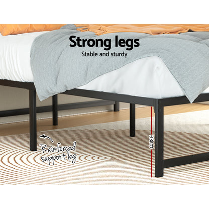 Artiss Bed Frame Metal Platform King Size Bed Base Mattress Black TINO-Furniture &gt; Bedroom - Peroz Australia - Image - 8