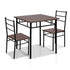 Artiss Metal Table and Chairs - Walnut & Black-Furniture > Dining - Peroz Australia - Image - 1