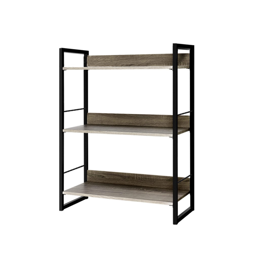 Artiss Bookshelf Display Shelves Metal Bookcase Wooden Book Shelf Wall Storage-Furniture &gt; Office - Peroz Australia - Image - 1