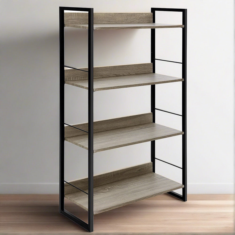 Artiss Book Shelf Display Shelves Corner Wall Wood Metal Stand Hollow Storage-Furniture &gt; Office - Peroz Australia - Image - 1