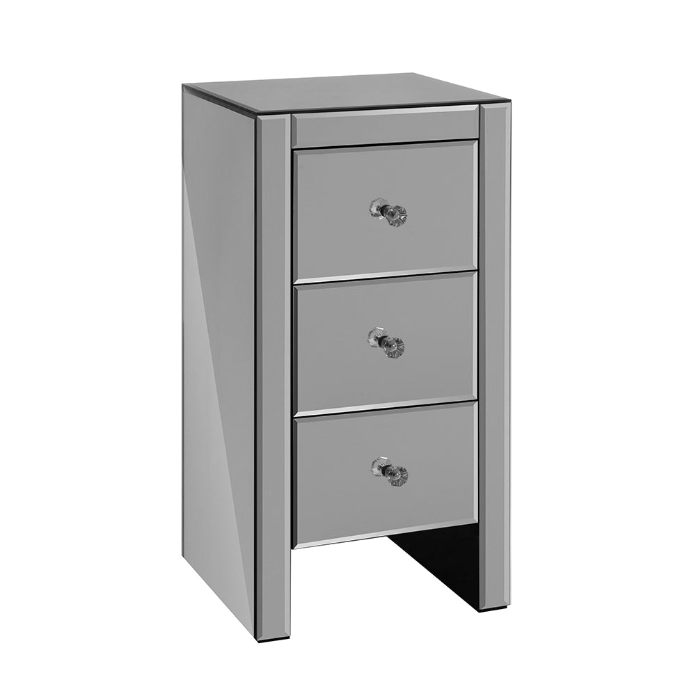 Artiss Mirrored Bedside Tables Drawers Crystal Chest Nightstand Glass Grey-Furniture > Bedroom - Peroz Australia - Image - 2