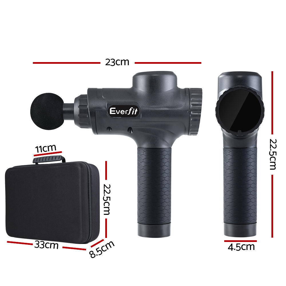 Massage Gun Electric Massager Vibration 6 Heads Muscle Therapy Percussion Tissue-Massagers-PEROZ Accessories