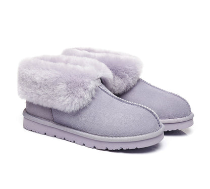 Australian Shepherd UGG Slippers Mallow Double Face Sheepskin Unisex Ankle Collar Slipper Water Resistant-Slippers-PEROZ Accessories