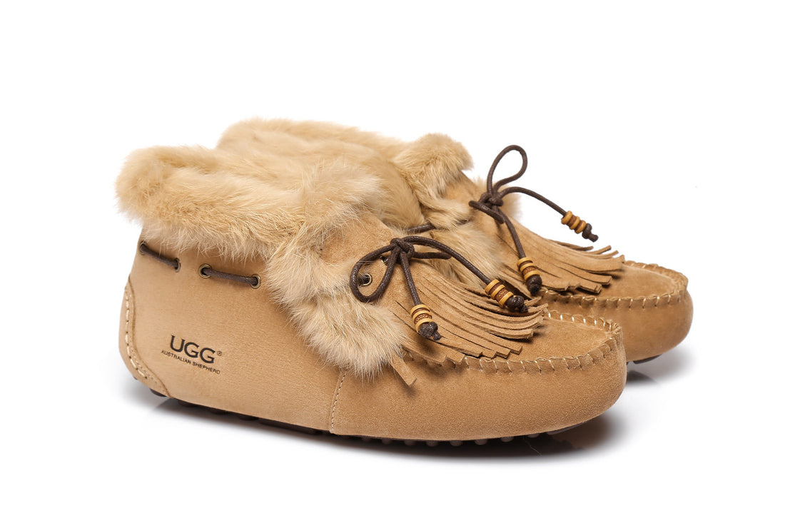 Australian Shepherd UGG High Top Women Tassel Suna moccasins Slippers-Slippers-PEROZ Accessories