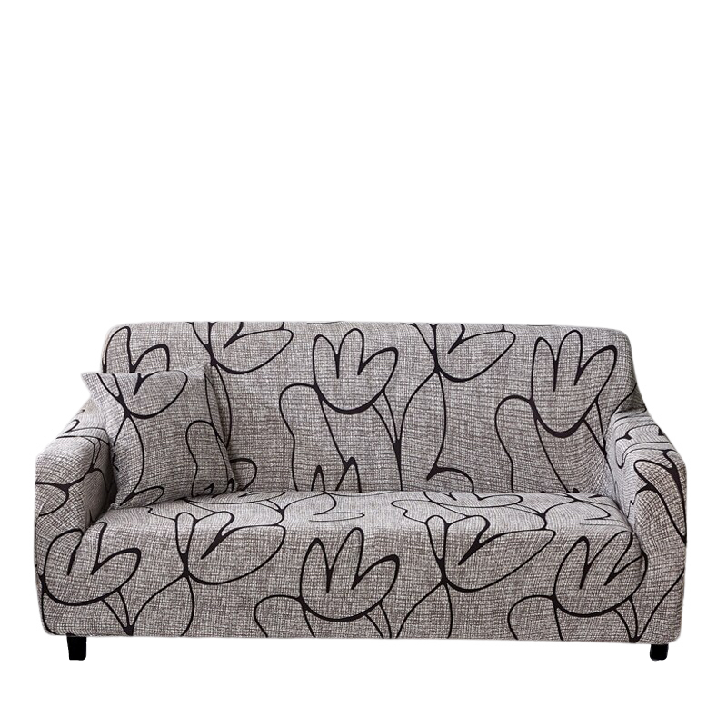 Anyhouz 4 Seater Sofa Cover Light Gray Style and Protection For Living Room Sofa Chair Elastic Stretchable Slipcover-Slipcovers-PEROZ Accessories