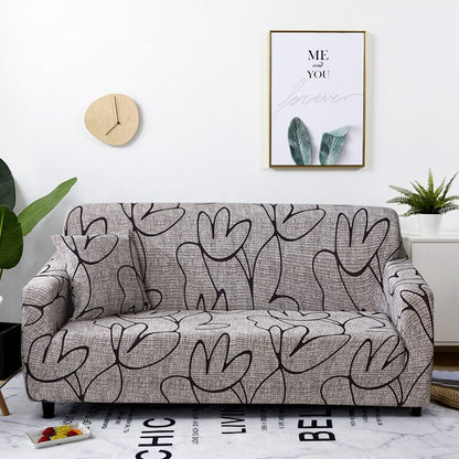 Anyhouz 4 Seater Sofa Cover Light Gray Style and Protection For Living Room Sofa Chair Elastic Stretchable Slipcover-Slipcovers-PEROZ Accessories