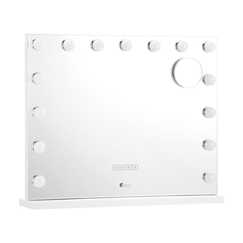 Oikiture Bluetooth Hollywood Makeup Mirrors with LED Light 58x46cm Vanity Mirror |PEROZ Australia