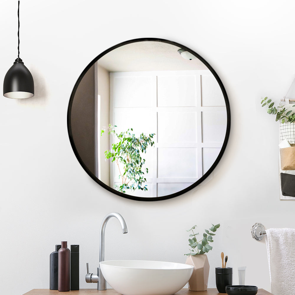 Embellir Round Wall Mirror 50cm Makeup Bathroom Mirror Frameless-Health & Beauty > Makeup Mirrors-PEROZ Accessories
