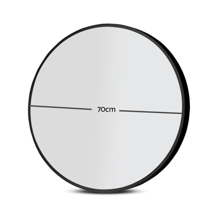 Embellir 70cm Round Wall Mirror Bathroom Makeup Mirror-Health &amp; Beauty &gt; Makeup Mirrors-PEROZ Accessories