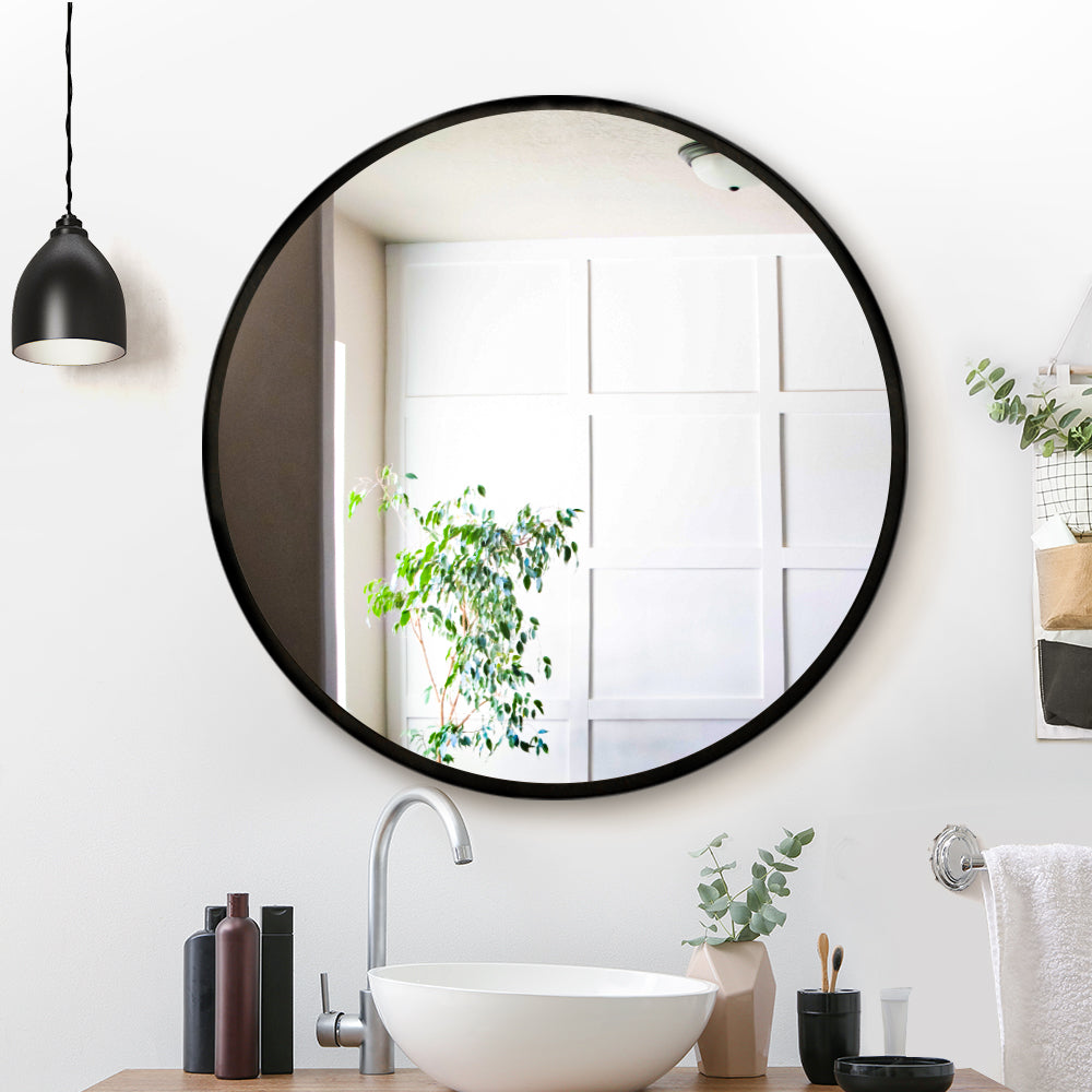 Embellir 80cm Wall Mirror Bathroom Round Makeup Mirror-Makeup Mirrors-PEROZ Accessories