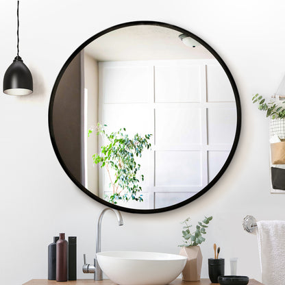 Embellir 90cm Wall Mirror Round Makeup mirrors Bathroom-Home &amp; Garden &gt; Bathroom Accessories-PEROZ Accessories