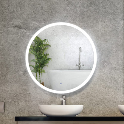 Embellir LED Wall Mirror Bathroom Light 80CM Decor Round decorative Mirrors-Health &amp; Beauty &gt; Makeup Mirrors-PEROZ Accessories