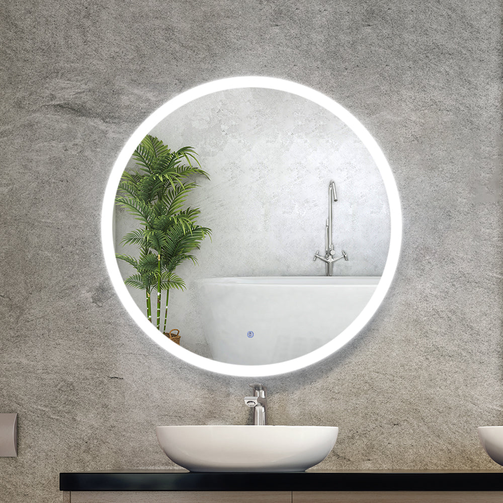 Embellir LED Wall Mirror Bathroom Mirrors With Light 90CM Decor Round Decorative-Health &amp; Beauty &gt; Makeup Mirrors-PEROZ Accessories