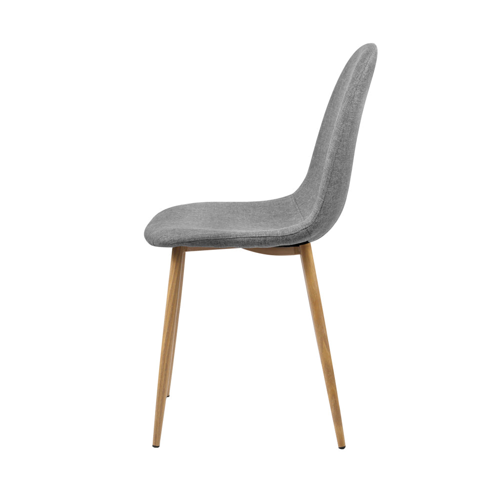 Artiss Set of 4 Adamas Fabric Dining Chairs - Light Grey-Furniture &gt; Dining - Peroz Australia - Image - 5