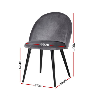 Artiss Set of 2 Velvet Modern Dining Chair - Dark Grey-Furniture &gt; Dining - Peroz Australia - Image - 2