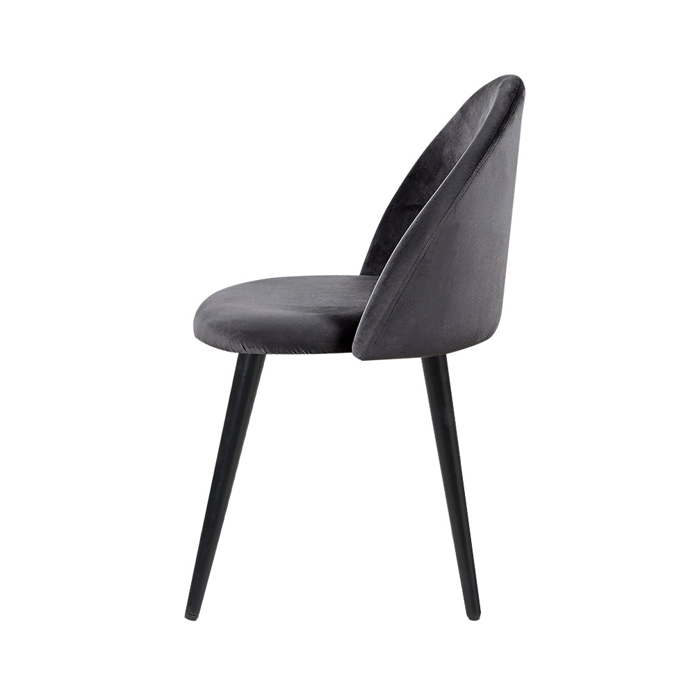 Artiss Set of 2 Velvet Modern Dining Chair - Dark Grey-Furniture &gt; Dining - Peroz Australia - Image - 4