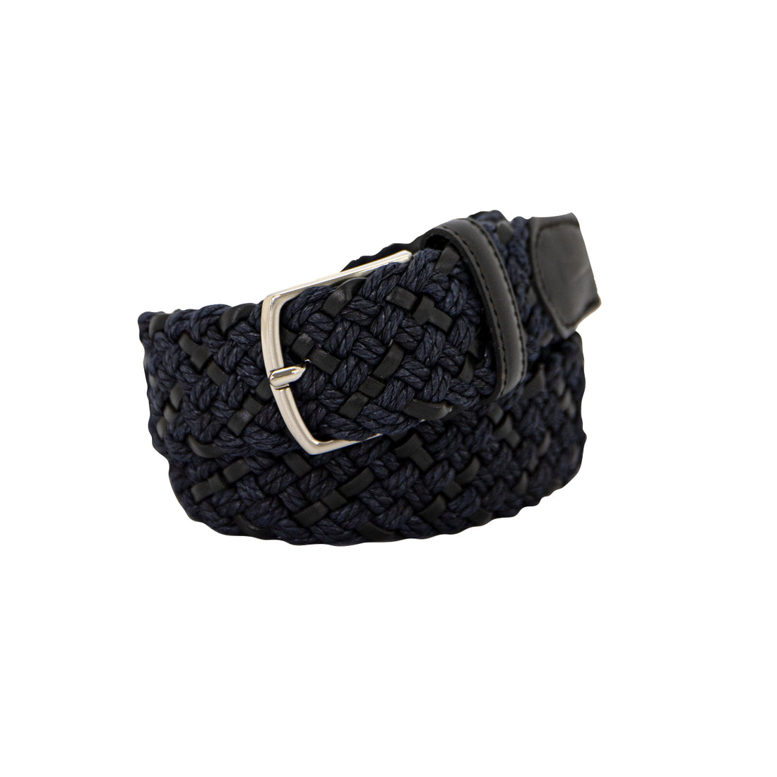 MONTEREY Black/Navy. Men’s Plaited Belt. 35mm width.-Woven Belts-PEROZ Accessories