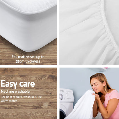 Giselle Bedding Single Size Waterproof Bamboo Mattress Protector-Home &amp; Garden &gt; Bedding-PEROZ Accessories