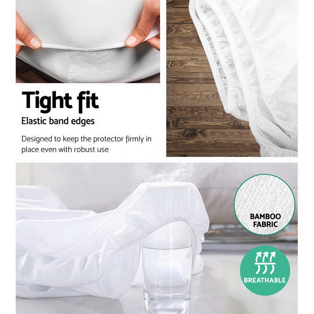 Giselle Bedding Single Size Waterproof Bamboo Mattress Protector-Home &amp; Garden &gt; Bedding-PEROZ Accessories