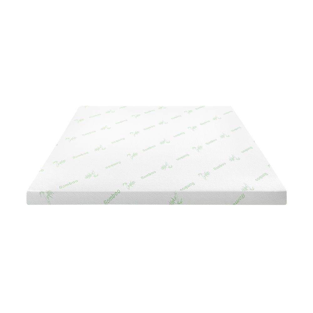 Bedra Memory Foam Mattress Topper Queen Bed Cool Gel Bamboo Cover Underlay 5CM-Memory Foam Mattress Topper-PEROZ Accessories