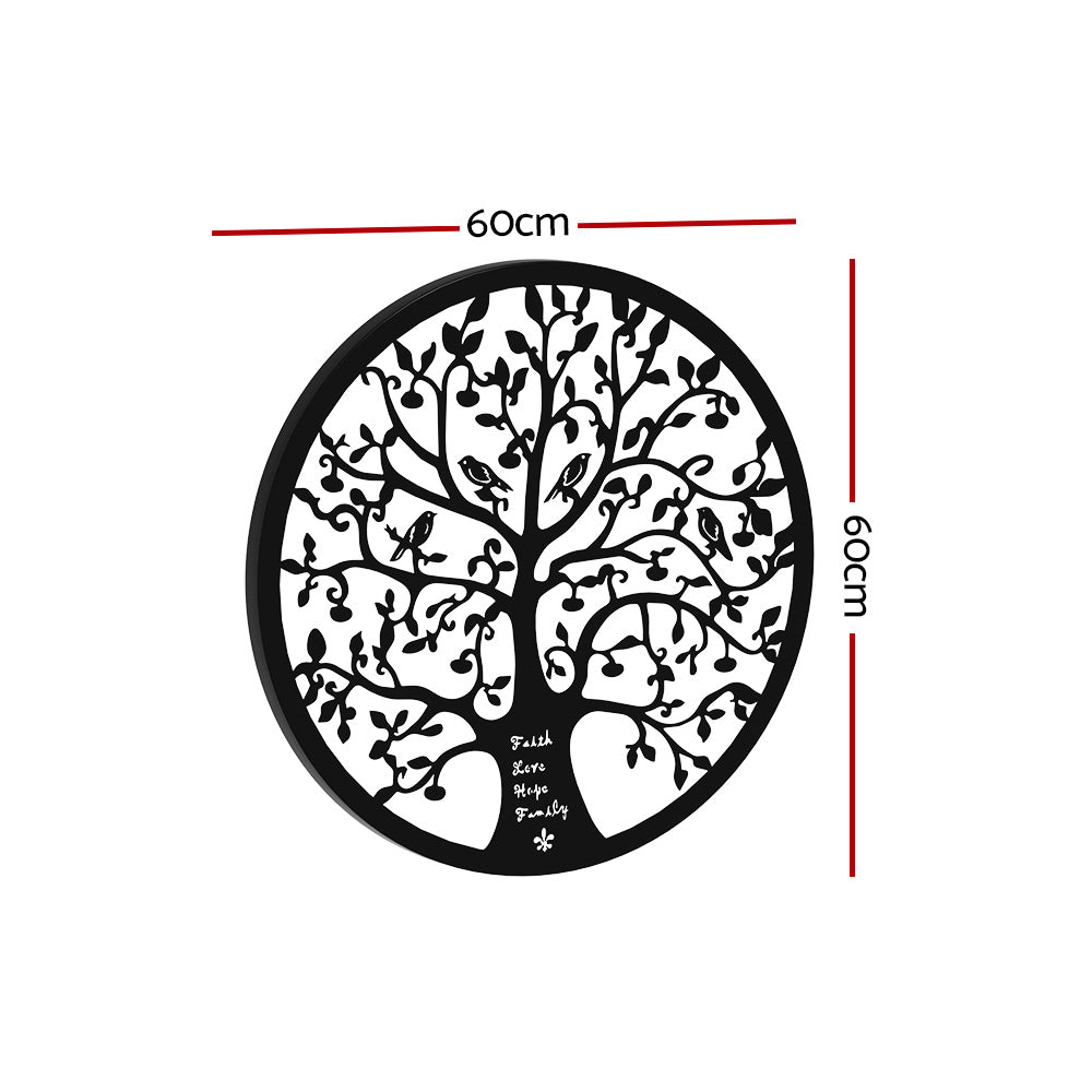 Artiss Metal Wall Art Hanging Sculpture Home Decor Leaf Tree of Life Round Frame-Home &amp; Garden &gt; Decor-PEROZ Accessories