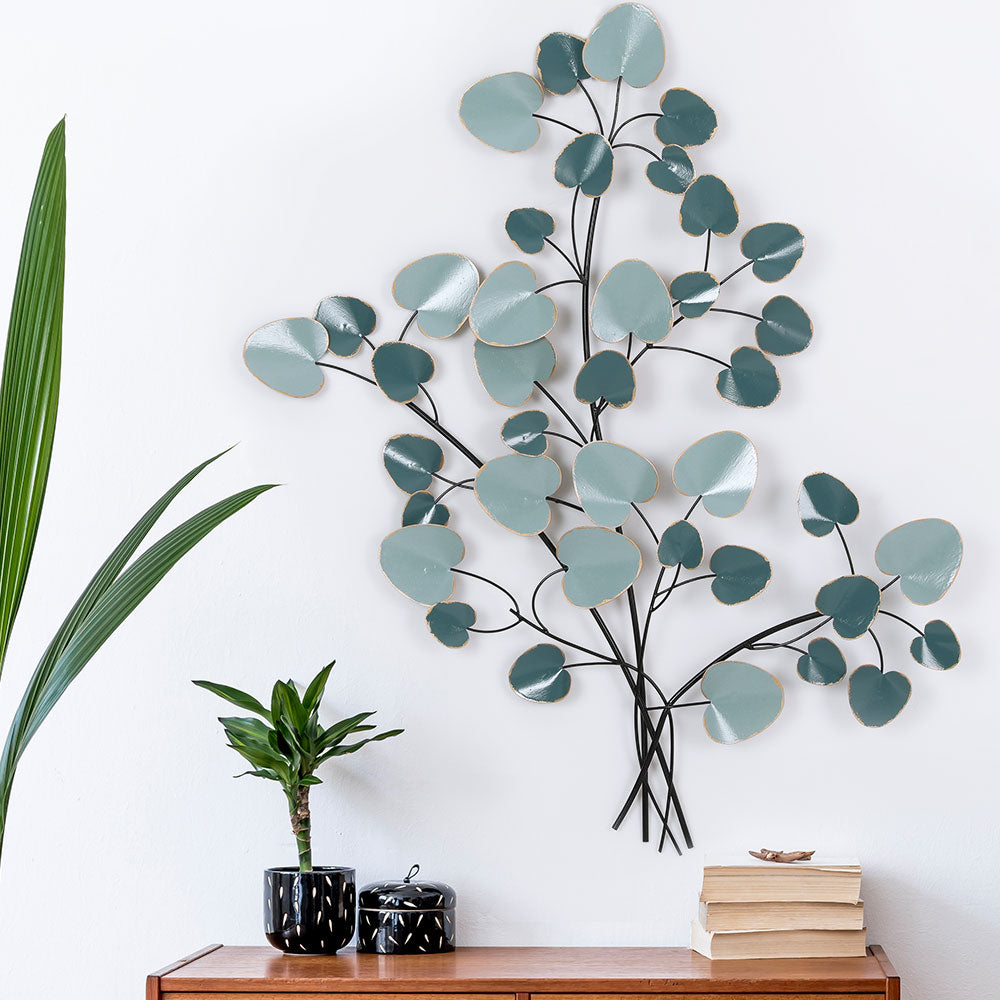 Artiss Metal Wall Art Hanging Sculpture Home Decor Leaf Tree of Life Blue-Appliances &gt; Appliances Others-PEROZ Accessories