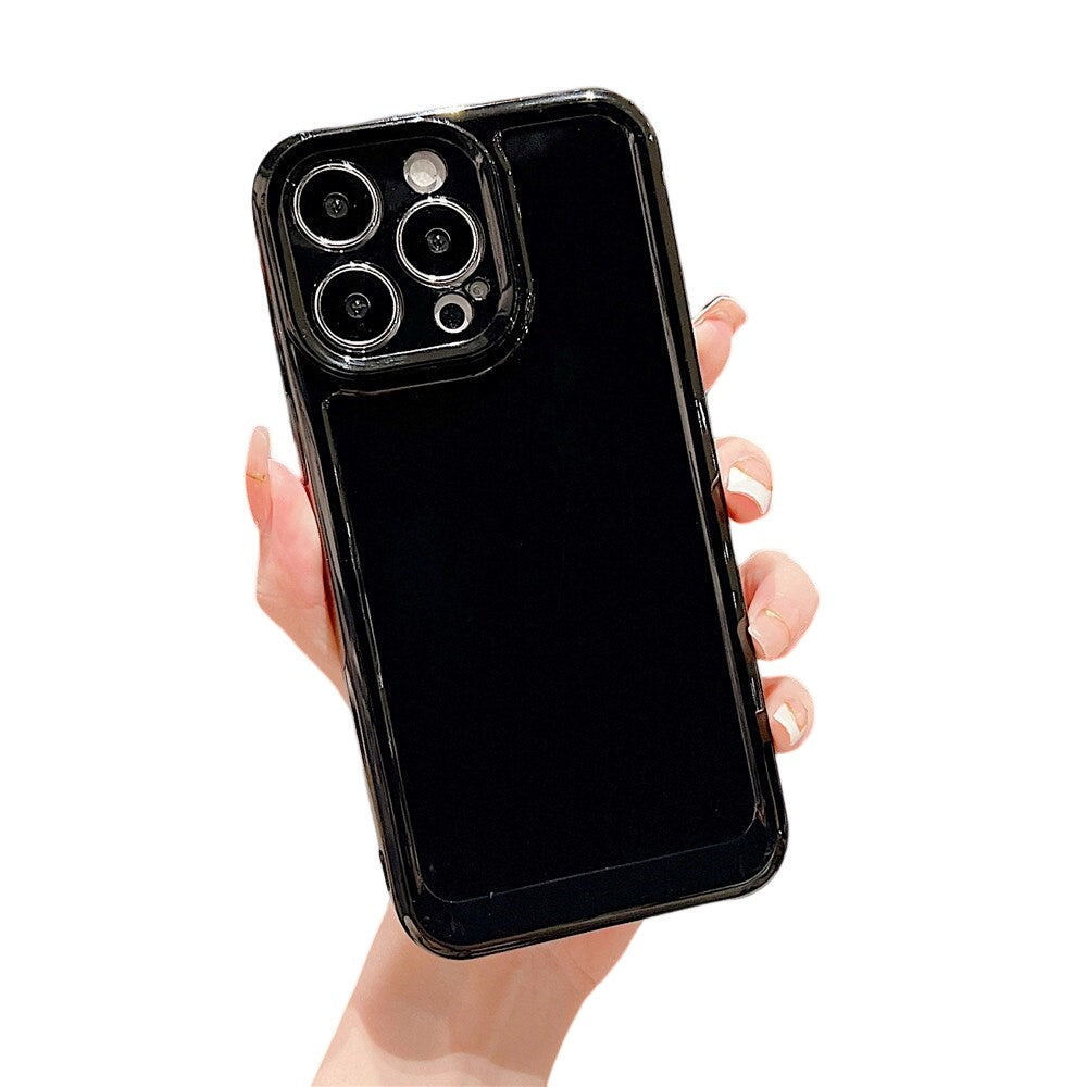Anymob iPhone Case Black Luxury Space Shell Phone Case Jelly Solid Color Soft Silicone Bumper Cover For iPhone Compatible-Mobile Phone Cases-PEROZ Accessories