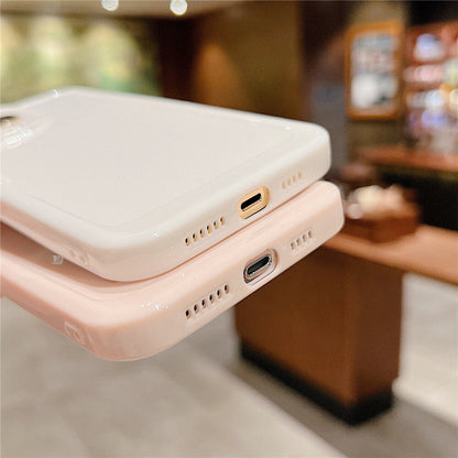 Anymob iPhone Case Pink Luxury Space Shell Phone Case Jelly Solid Color Soft Silicone Bumper Cover For iPhone Compatible-Mobile Phone Cases-PEROZ Accessories