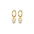 Anyco Fashion Earrings Genuine Gold Cute Butterfly Synthetic Pearl Pendant Drop Charm Gold Plated Huggies Jewelry Women-Earrings-PEROZ Accessories